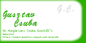 gusztav csuba business card